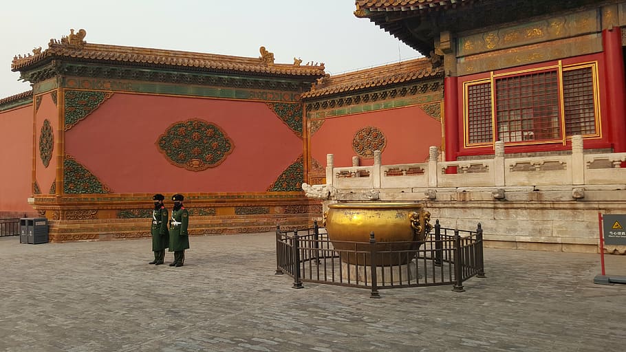 beijing, china, forbidden city, peking, ancient, police, asia, HD wallpaper