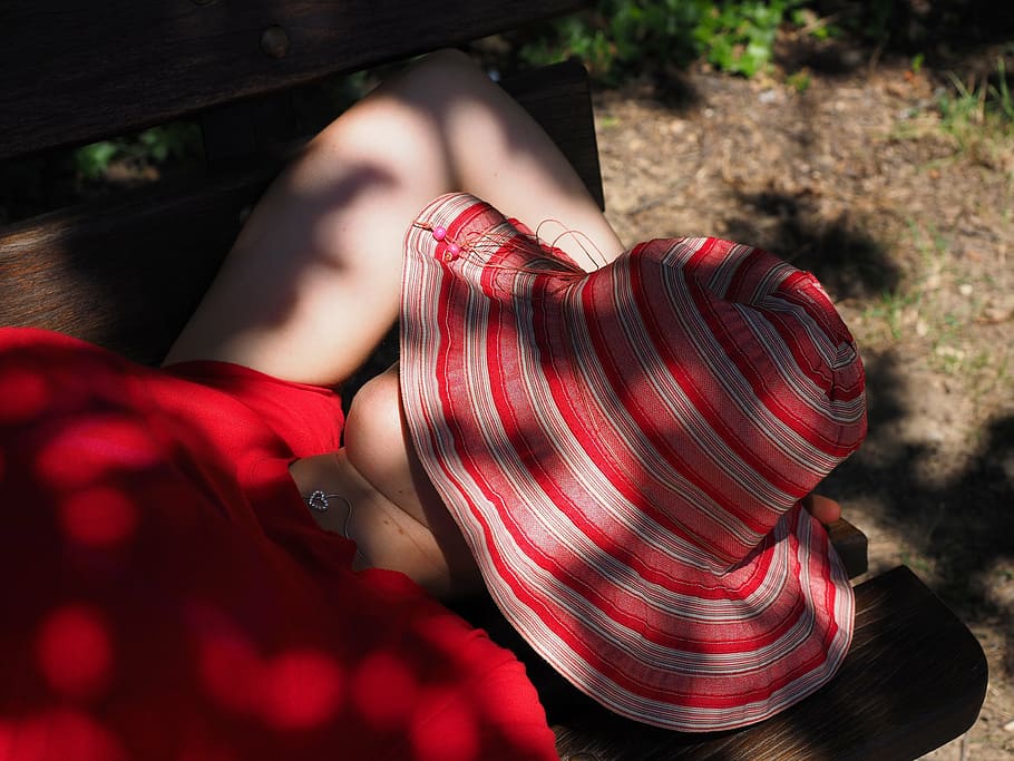 person face covered with sun hat, sleep, rest, concerns, break HD wallpaper