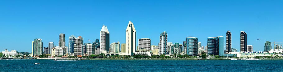 landscape photo of City buildings during daytime, panorama, san diego, HD wallpaper