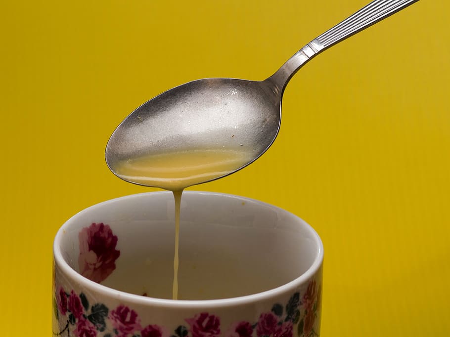cup, spoon, eat, kitchen utensil, food and drink, colored background HD wallpaper