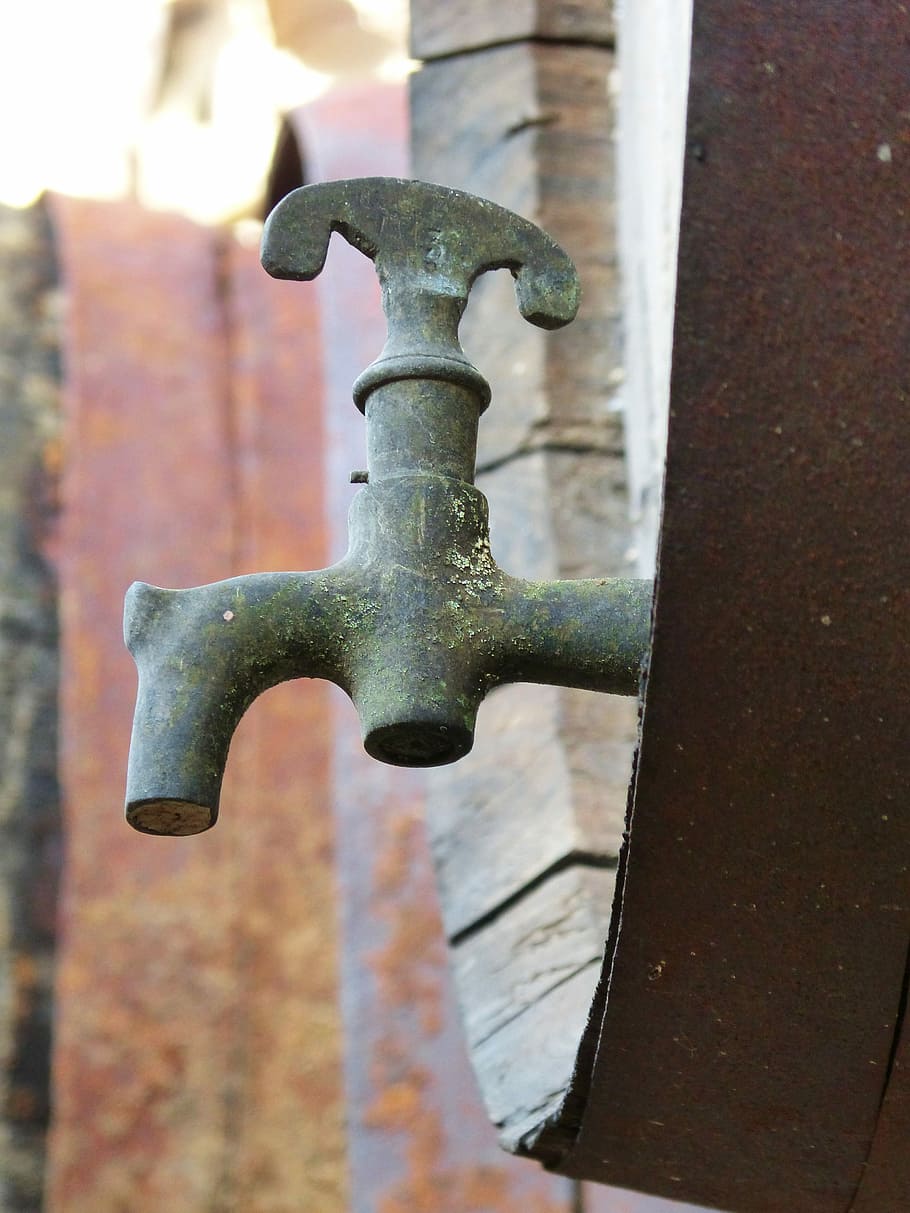 Cask, Boot, Wine, Tap, Copper, Winery, door, close-up, weathered HD wallpaper
