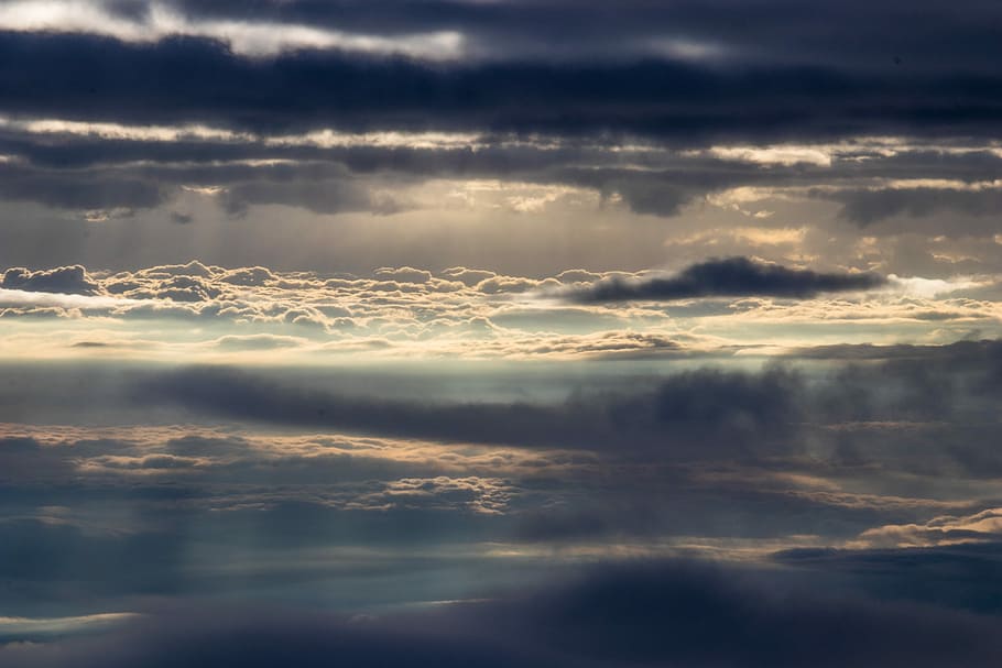 gray and white clouds, white cloud, sky, cloudy, sunlight, bokeh HD wallpaper
