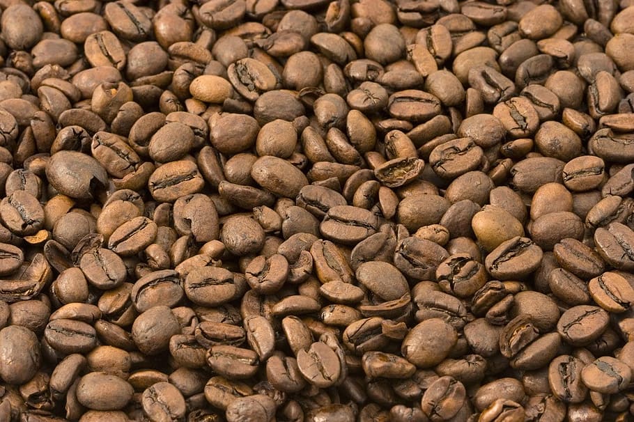 coffee beans, coffeehouse, background, drink, close, brown HD wallpaper