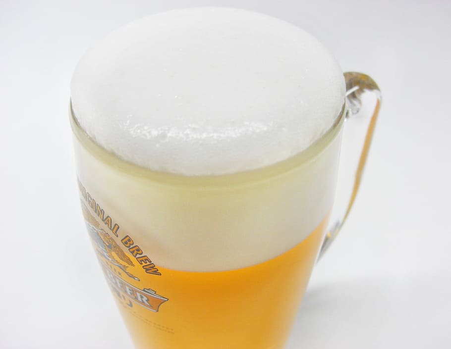 beer glass with yellow liquid and white foam, Schooner, Drink HD wallpaper