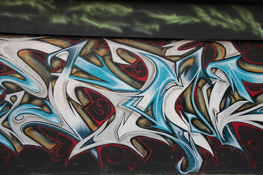 Graffiti, Stylish, Mural, blue, multi colored, built structure HD wallpaper