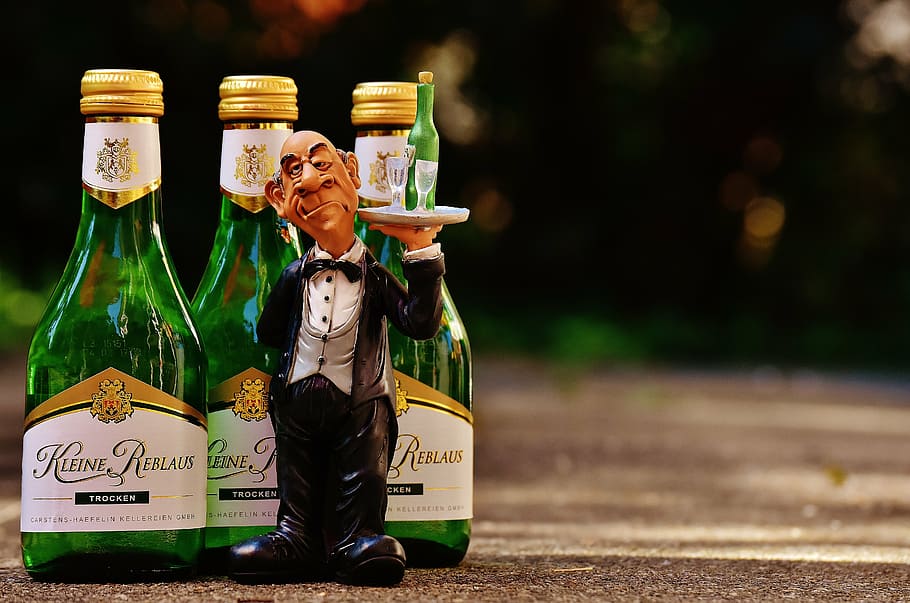 waiter, wine, serve, control, drink, upper, butler, restaurant HD wallpaper