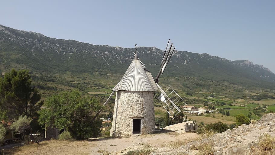 Mill, Aude, Landscape, Cathar, cathar country, languedoc roussillon HD wallpaper