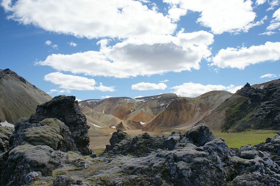 Iceland, Landscape, Mountain, rock - object, nature, cloud - sky HD wallpaper
