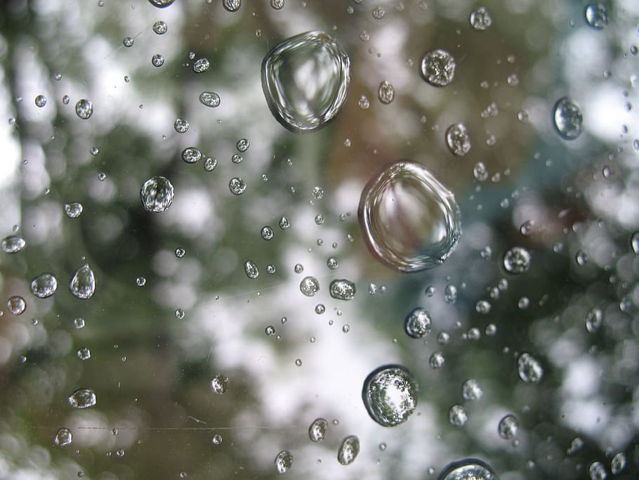 Raindrops, Weather, Texture, droplet, water, backgrounds, full frame HD wallpaper