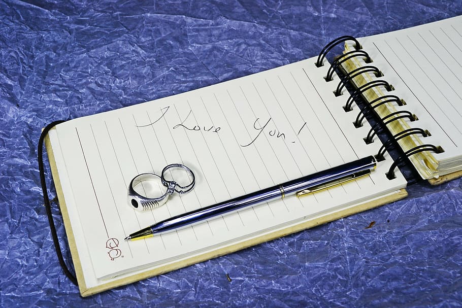 romantic note, i love you, romance, ring, wedding, spouse, notebook HD wallpaper