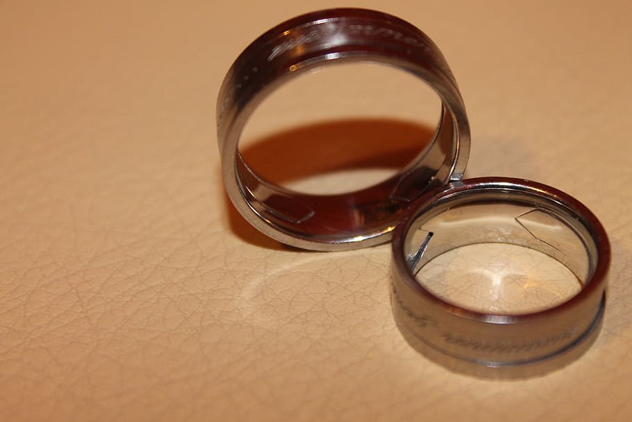rings, wedding rings, two, together, table, still life, close-up HD wallpaper