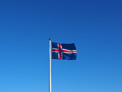 flag, iceland, flutter, blue, white, red, wind, patriotism HD wallpaper