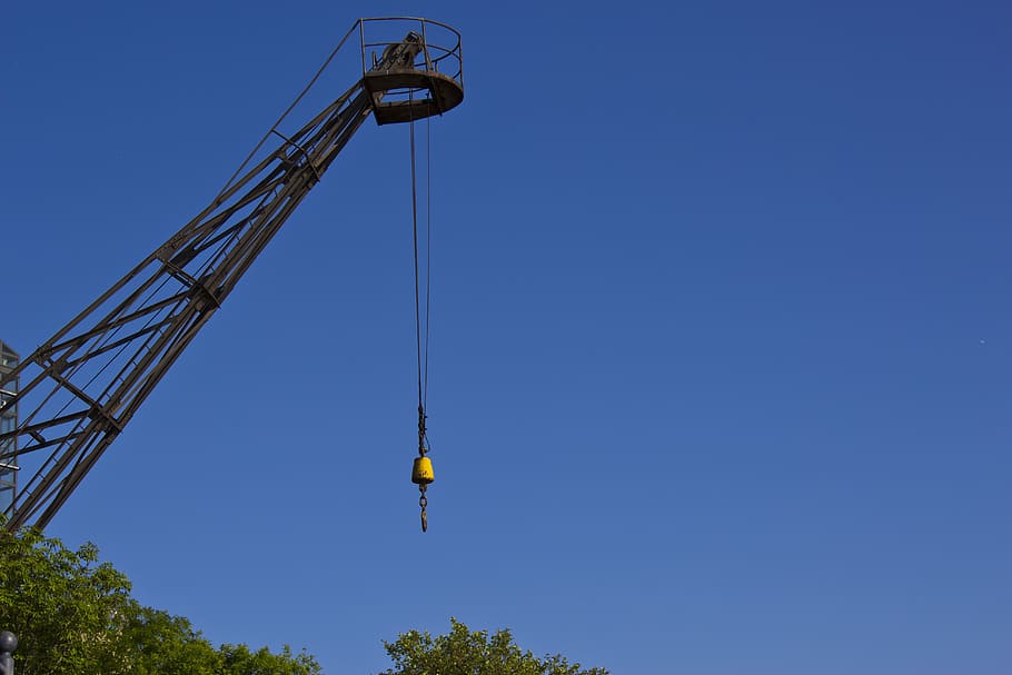 crane, raise, hook, load lifter, load hook, boom, technology HD wallpaper