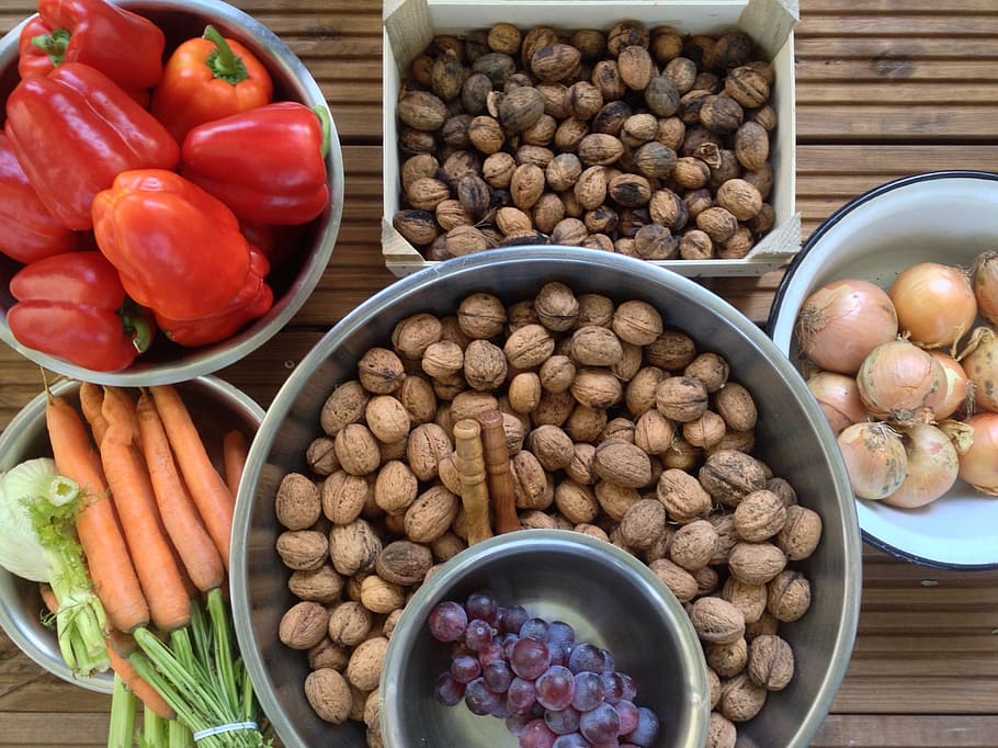 nuts, vegetables, balcony, fresh, food, food and drink, healthy eating HD wallpaper