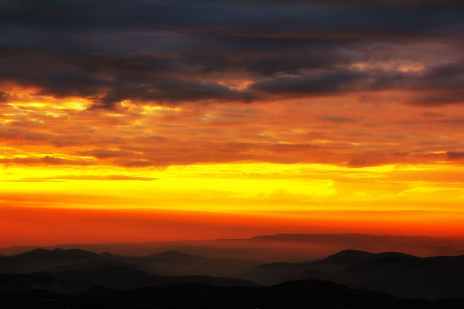 sunset, clouds, sky, sunrise, nature, landscape, summer, light HD wallpaper