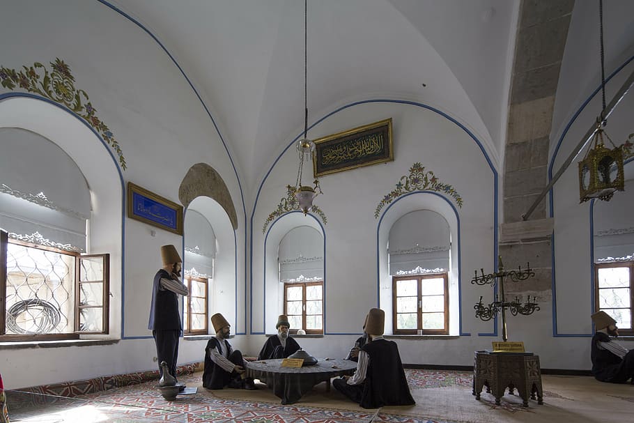 prayer, masjid, religious, group of people, arch, indoors, architecture HD wallpaper