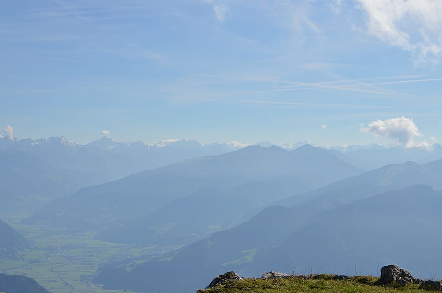 sky, mountains, landscape, clouds, blue sky, scenics - nature HD wallpaper
