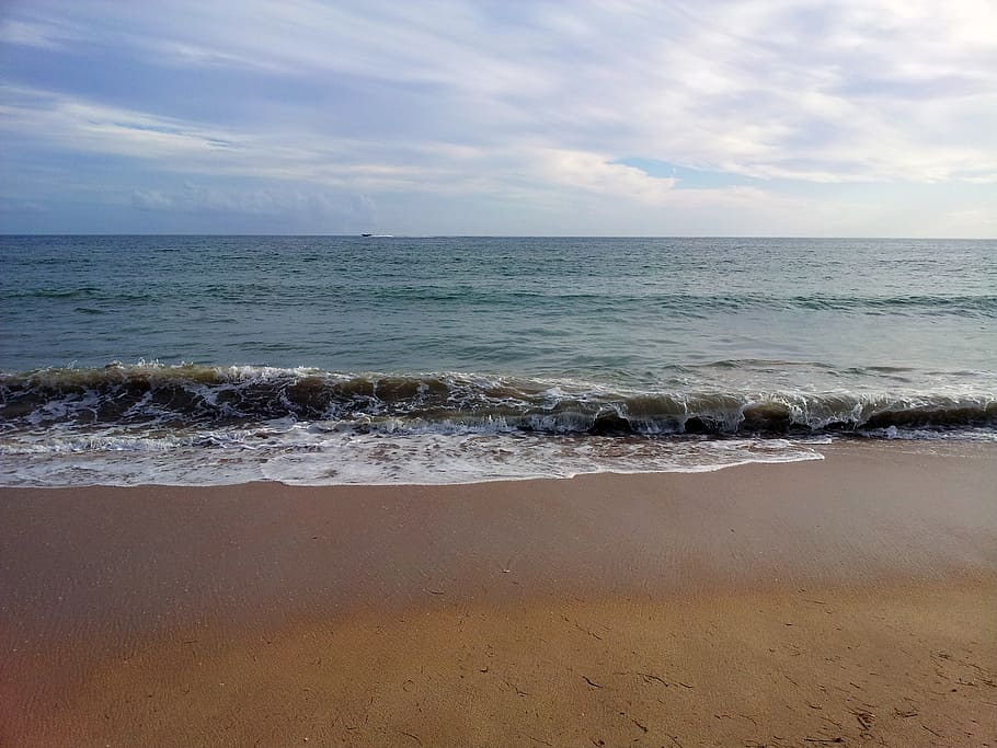 beach, mar, beira mar, sea, sky, water, horizon over water HD wallpaper