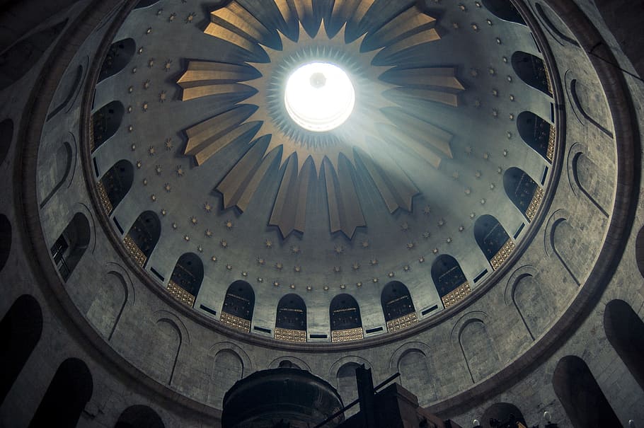 aerial view of a dome building, architecture, cupola, interior HD wallpaper