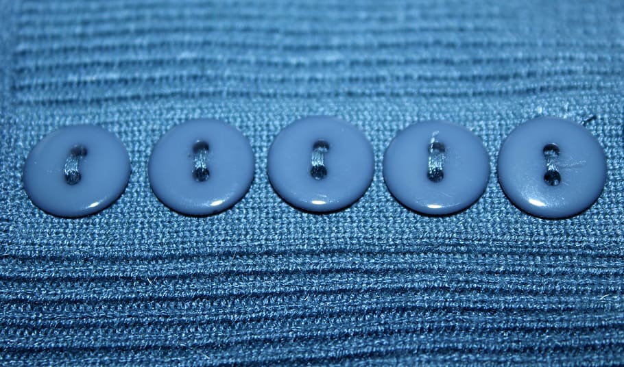 buttons, sewing, fabric, texture, closeup, mounting, blue, close-up HD wallpaper