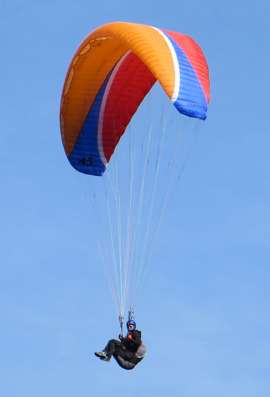 Sport, Paragliding, Fly, flying, blue, parachute, mid-air, extreme sports HD wallpaper