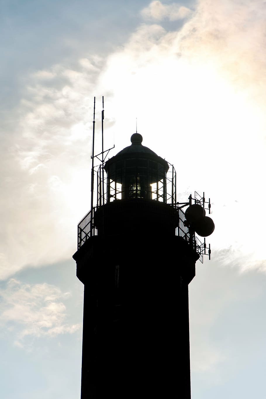 silhouette photo of tower, black, steel, white, cloudy, sky HD wallpaper