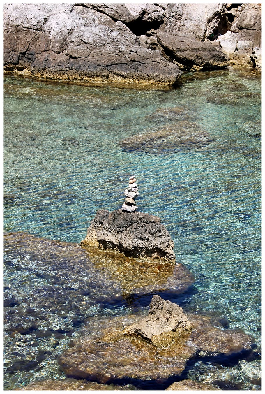 stone tower, stack, sea, steinmann, cairn, stones, turret, directory