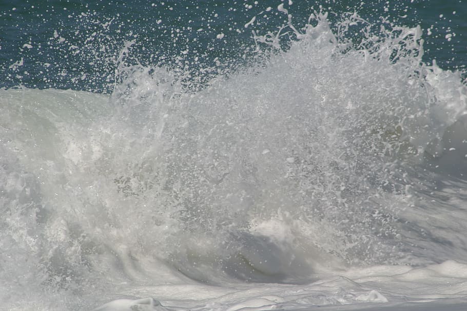 Wave, Water, Atlantic, Sea, Beach, Spray, white, foam, surf HD wallpaper