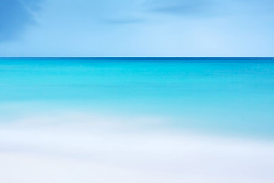 blue horizon, summer, sea, ocean, background, beach, beautiful HD wallpaper