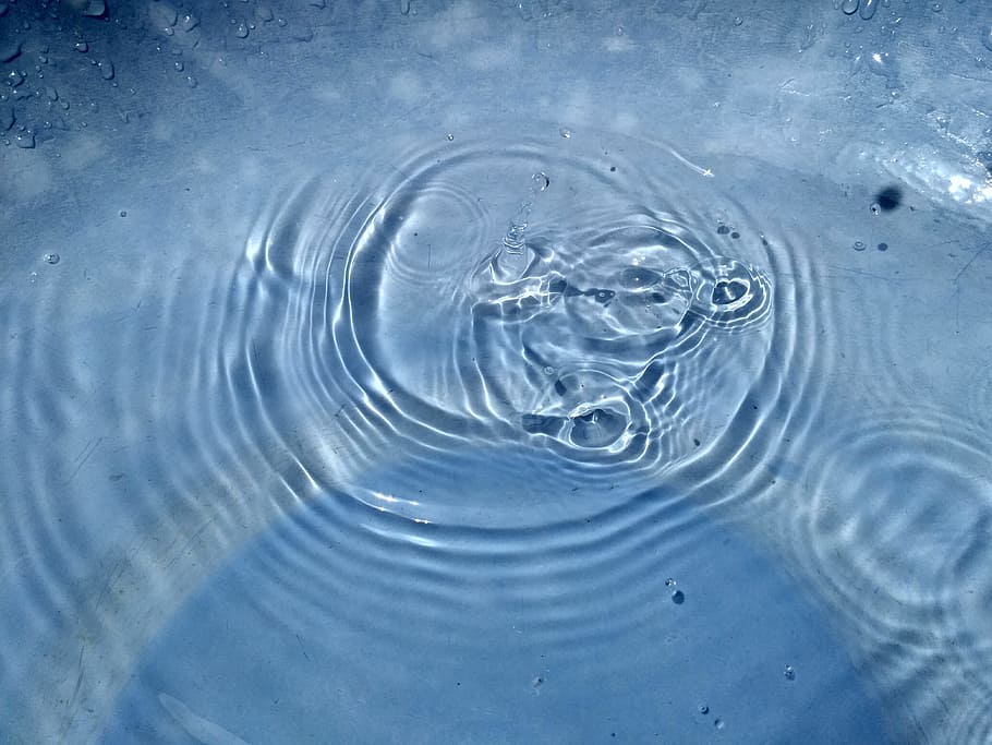 Water, Blue, Liquid, Drops, Light, reflection, transparent HD wallpaper