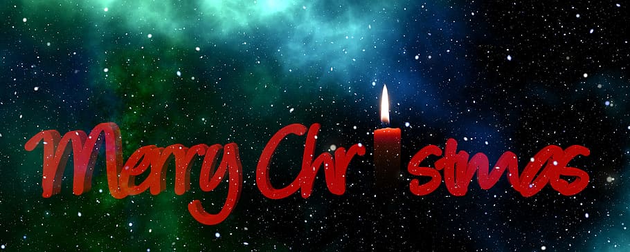 Merry Christmas greeting wallpaper, banner, header, candle HD wallpaper
