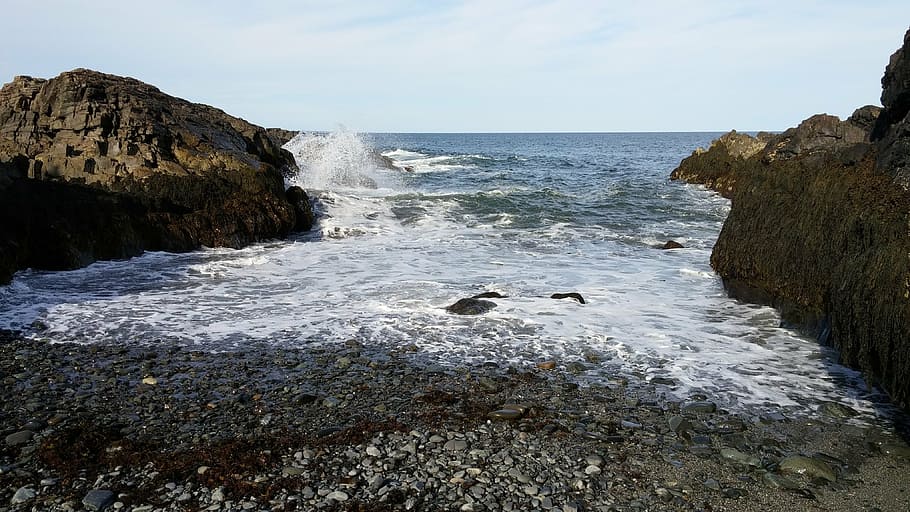 ocean, rocks, waves, sea, coastline, nature, rock - Object HD wallpaper