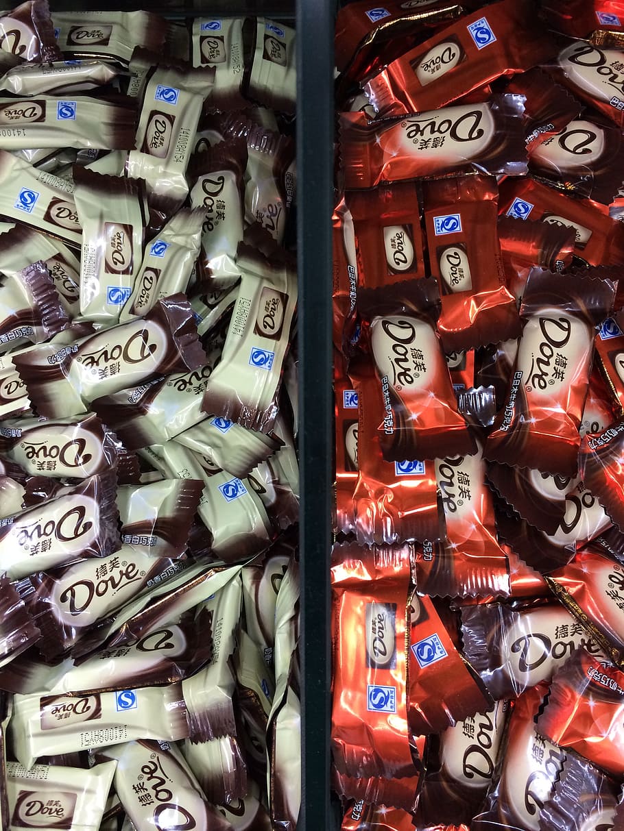 dove, chocolate, candy, large group of objects, choice, abundance HD wallpaper