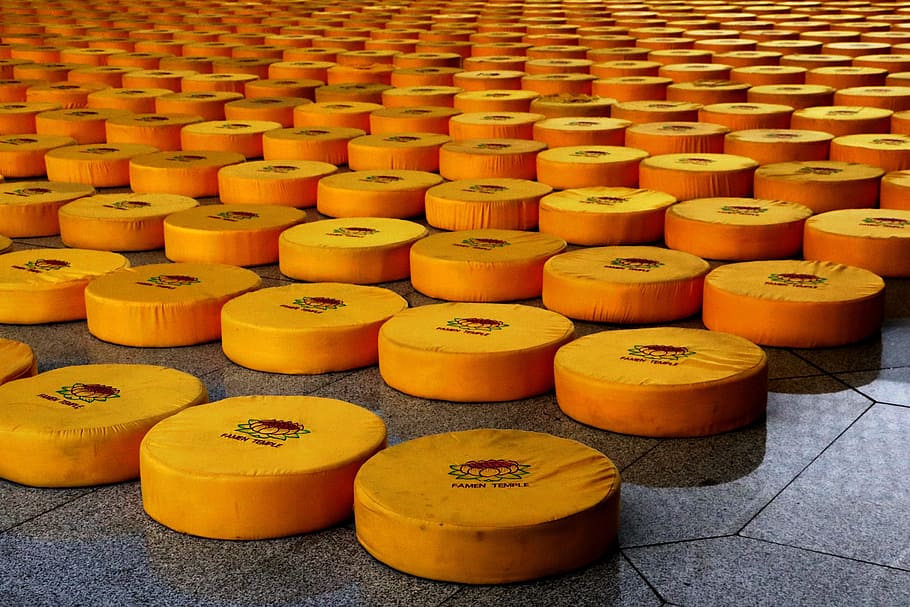 china, color, mat, in a row, large group of objects, orange color HD wallpaper