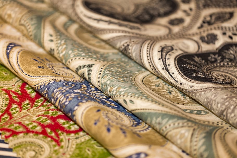 assorted-color floral textiles, fabric, sun weave, wheat, sample HD wallpaper
