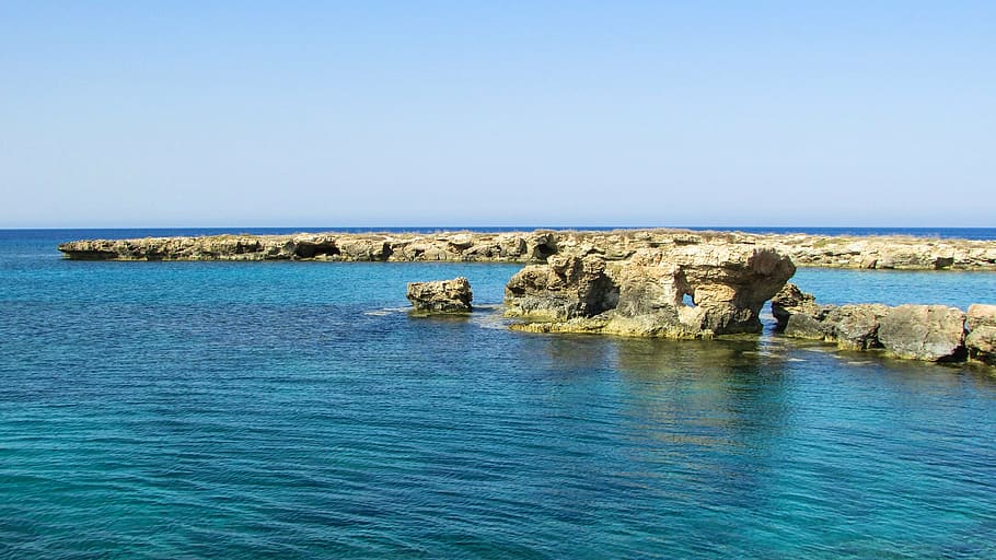 cyprus, protaras, rock formations, coast, rocky coast, sea HD wallpaper
