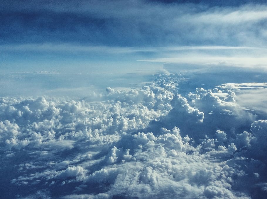 blue, sky, clouds, sunny, cloud - sky, beauty in nature, scenics - nature HD wallpaper