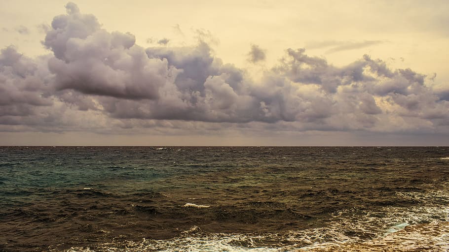 Rough, Sea, Clouds, Horizon, rough sea, sky, seascape, nature HD wallpaper