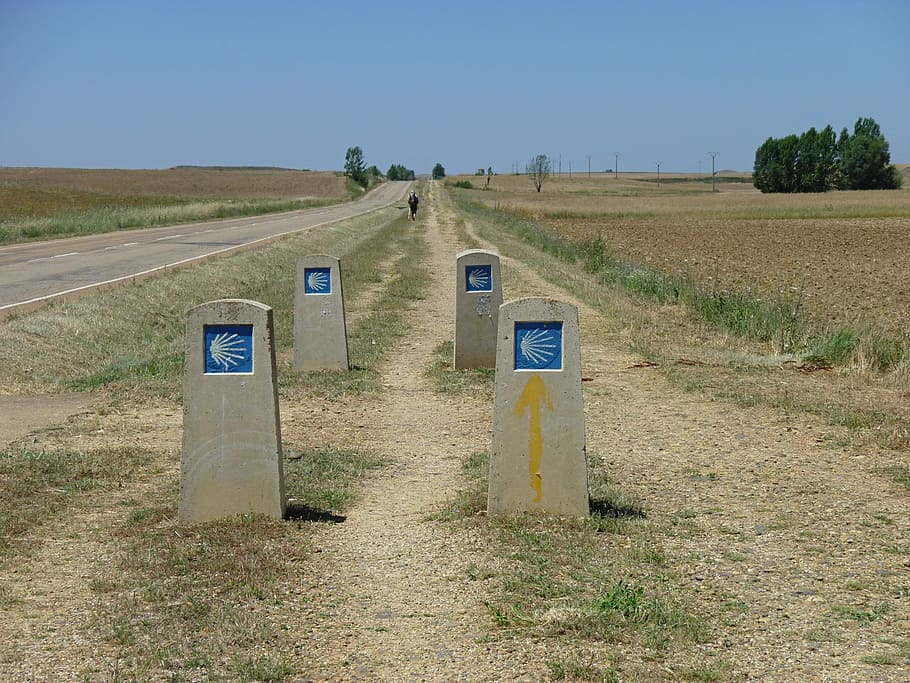 jakobsweg, pilgrimage, make a pilgrimage, spain, summer, sky HD wallpaper