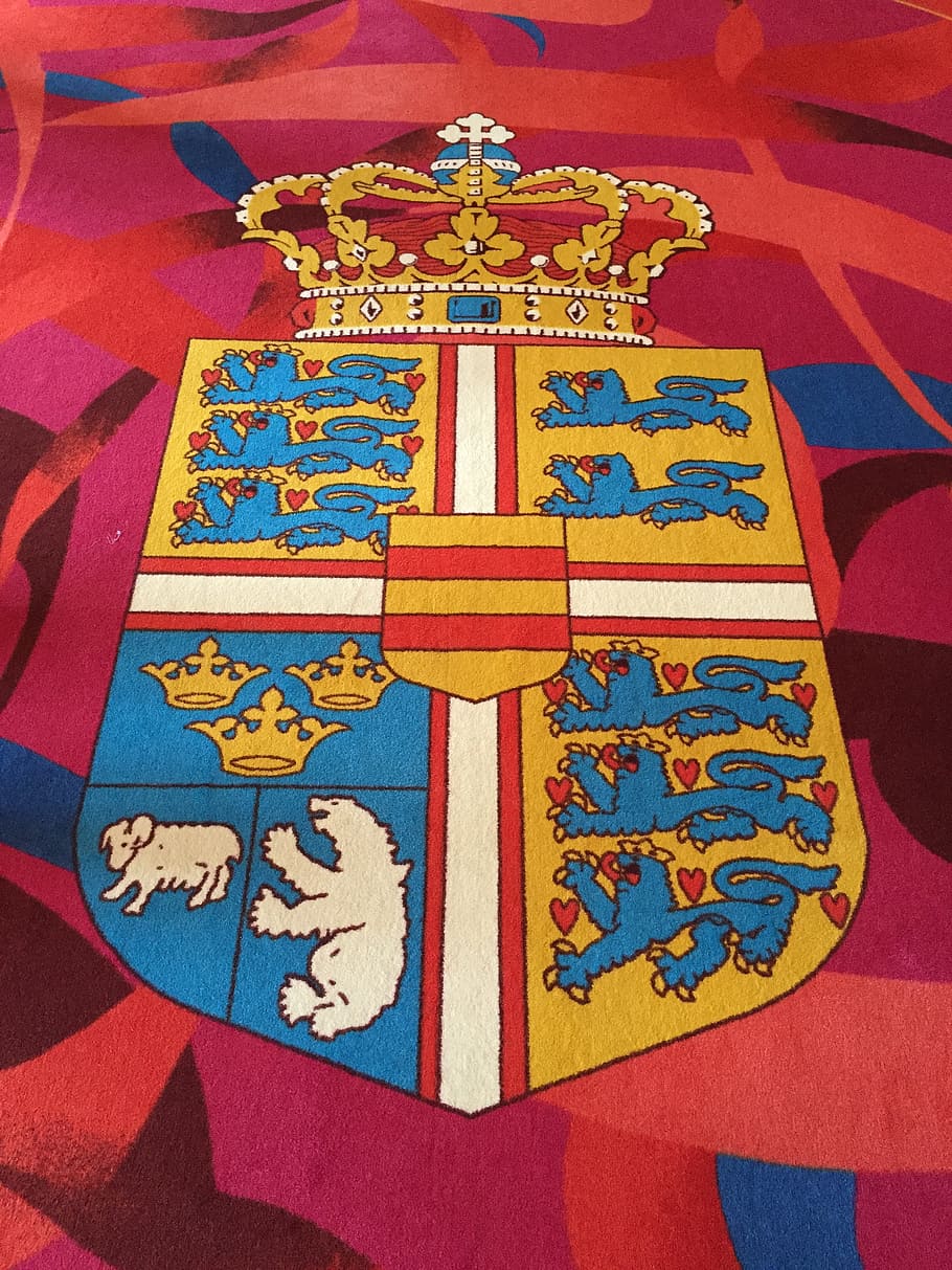 denmark, danish, royal, coat of arms, europe, scandinavia, copenhagen, HD wallpaper