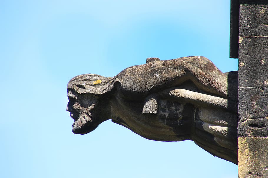 gargoyle, medieval, cathedral, sculpture, stone, gothic, old, HD wallpaper
