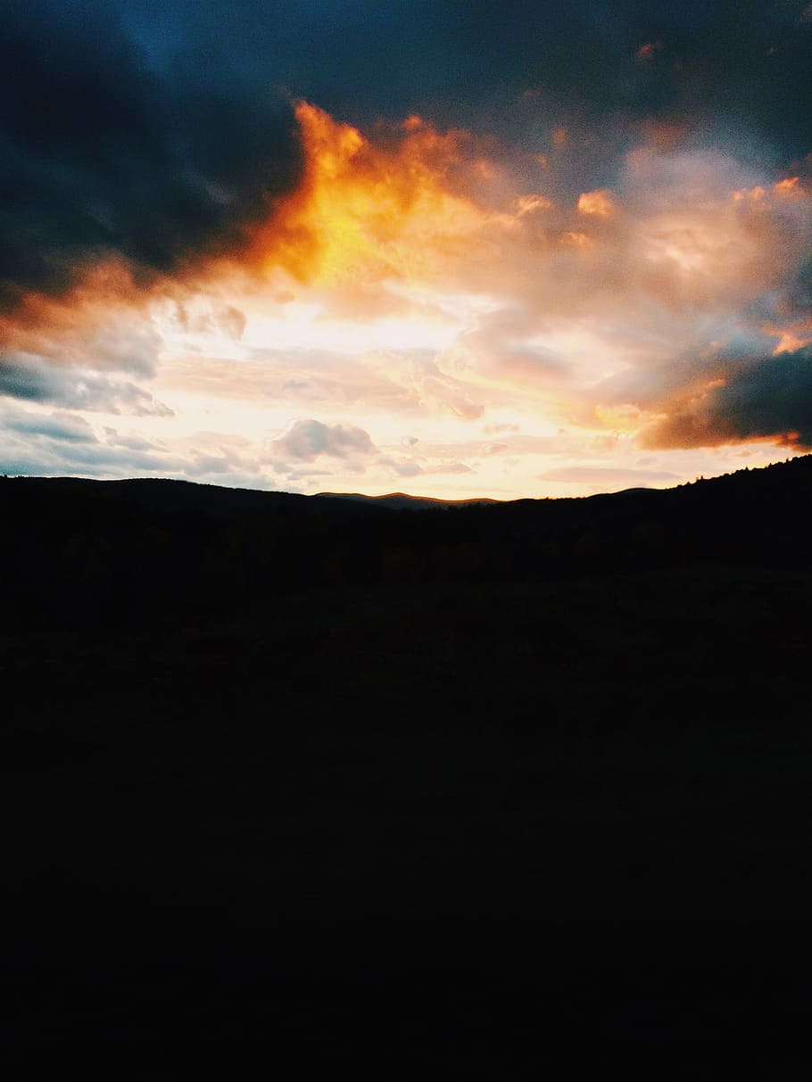 Sky, Sunset, Sunrise, Dramatic, Orange, nature, dusk, dawn HD wallpaper
