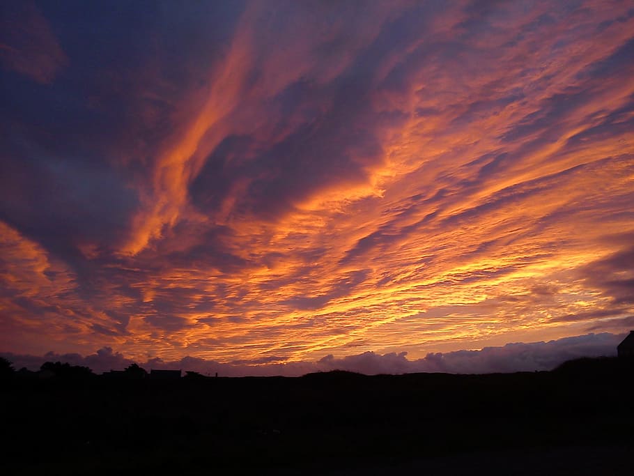 twilight, lying sun, clouds, sunset, sky, cloud - sky, beauty in nature HD wallpaper