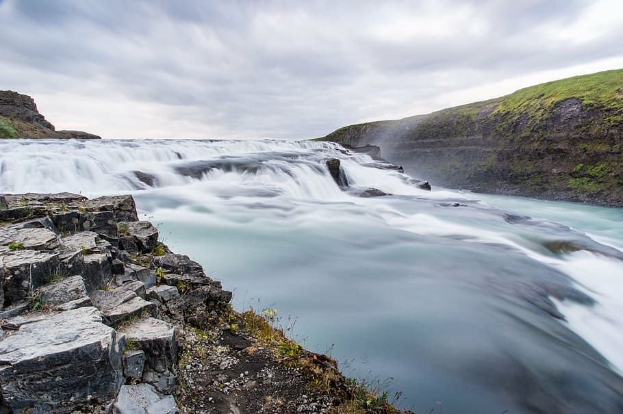 waterfalls, rapids, flowing, river, stream, landscapes, wet HD wallpaper