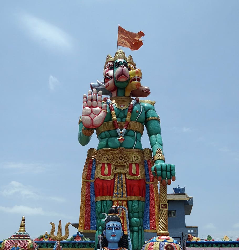 HD wallpaper: statue, temple, hanuman, monkey-god, panchamukhi hanuman,  mythology | Wallpaper Flare