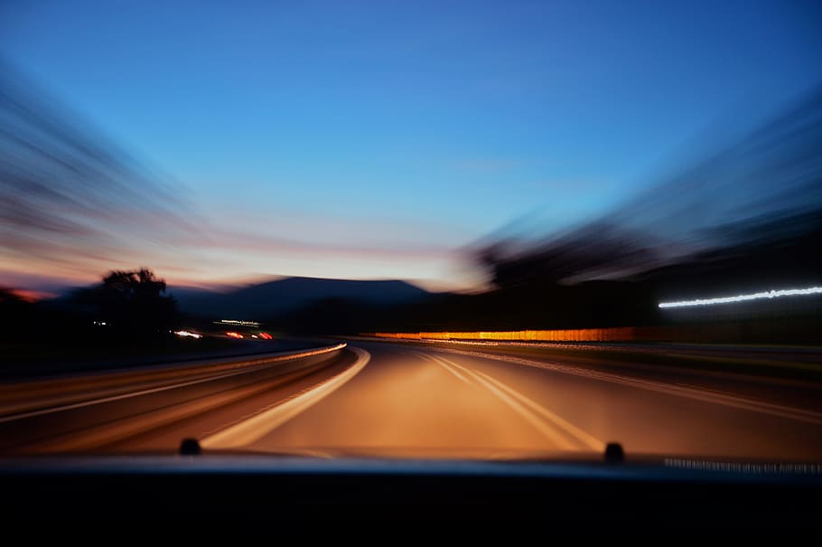 HD wallpaper: road, car, blur, driving, blurred, blurred lines, way