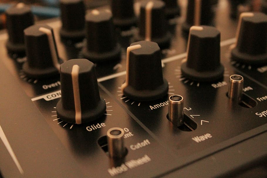shallow focus photo of audio mixer, music, sequencer, synthesizer, HD wallpaper