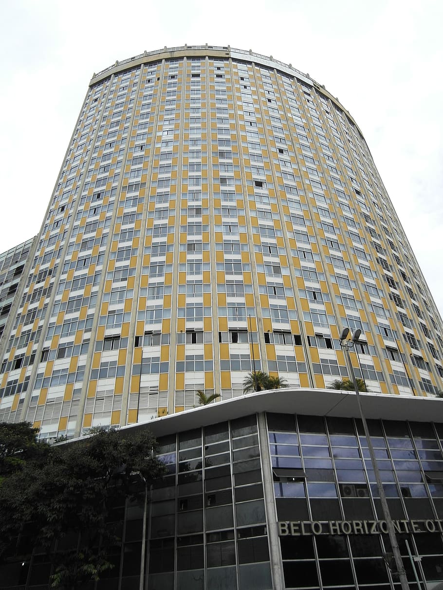 hotel, skyscraper, building, facade, window, belo horizonte HD wallpaper