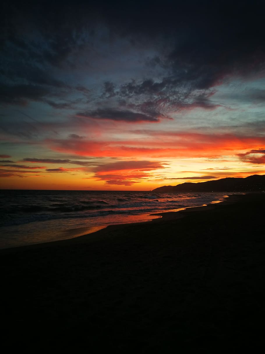 seashore taken during sunset, photo of shoreline, sky, water HD wallpaper