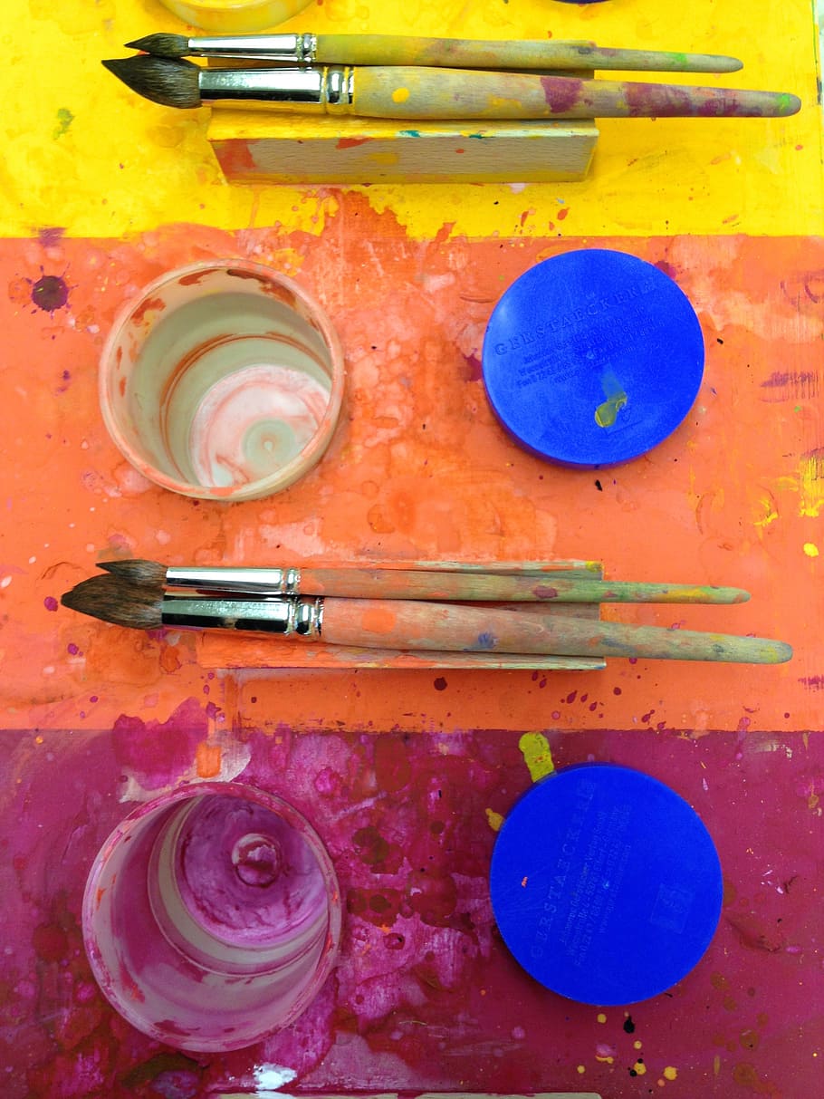 paint, staining, brush, art, colorful, creative, malort, blue HD wallpaper